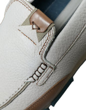 Load image into Gallery viewer, Dolce &amp; Gabbana White Brown Leather Slip On Men Moccasin Shoes
