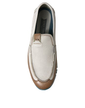 Load image into Gallery viewer, Dolce &amp; Gabbana White Brown Leather Slip On Men Moccasin Shoes
