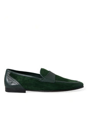 Load image into Gallery viewer, Dolce &amp; Gabbana Green Velvet Slip On Men Loafer Dress Shoes
