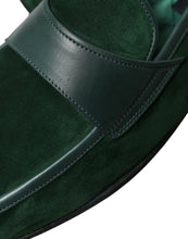 Load image into Gallery viewer, Dolce &amp; Gabbana Green Velvet Slip On Men Loafer Dress Shoes
