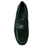 Load image into Gallery viewer, Dolce &amp; Gabbana Green Velvet Slip On Men Loafer Dress Shoes
