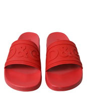 Load image into Gallery viewer, Dolce &amp; Gabbana Red Rubber Sandals Slippers Beachwear Shoes
