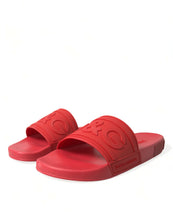 Load image into Gallery viewer, Dolce &amp; Gabbana Red Rubber Sandals Slippers Beachwear Shoes
