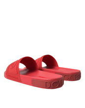 Load image into Gallery viewer, Dolce &amp; Gabbana Red Rubber Sandals Slippers Beachwear Shoes
