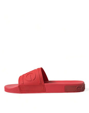 Load image into Gallery viewer, Dolce &amp; Gabbana Red Rubber Sandals Slippers Beachwear Shoes
