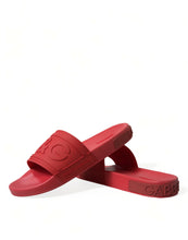 Load image into Gallery viewer, Dolce &amp; Gabbana Red Rubber Sandals Slippers Beachwear Shoes
