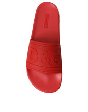 Load image into Gallery viewer, Dolce &amp; Gabbana Red Rubber Sandals Slippers Beachwear Shoes
