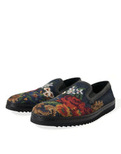 Load image into Gallery viewer, Dolce &amp; Gabbana Multicolor Floral Slippers Men Loafers Shoes
