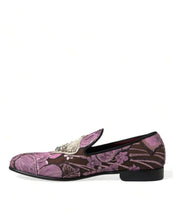 Load image into Gallery viewer, Dolce &amp; Gabbana Pink Printed Crystal Embellished Loafers Dress Shoes
