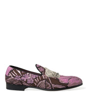 Load image into Gallery viewer, Dolce &amp; Gabbana Pink Printed Crystal Embellished Loafers Dress Shoes
