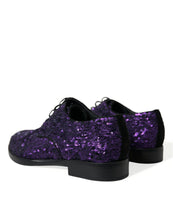 Load image into Gallery viewer, Dolce &amp; Gabbana Purple Sequined Lace Up Oxford Dress Shoes
