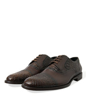 Load image into Gallery viewer, Dolce &amp; Gabbana Brown Exotic Leather Lace Up Oxford Dress Shoes
