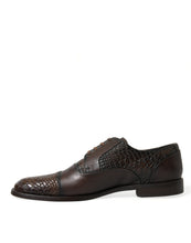 Load image into Gallery viewer, Dolce &amp; Gabbana Brown Exotic Leather Lace Up Oxford Dress Shoes
