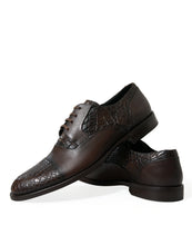 Load image into Gallery viewer, Dolce &amp; Gabbana Brown Exotic Leather Lace Up Oxford Dress Shoes
