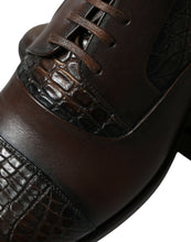 Load image into Gallery viewer, Dolce &amp; Gabbana Brown Exotic Leather Lace Up Oxford Dress Shoes
