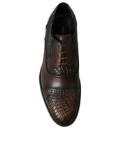 Load image into Gallery viewer, Dolce &amp; Gabbana Brown Exotic Leather Lace Up Oxford Dress Shoes
