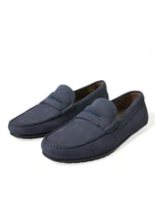 Load image into Gallery viewer, Dolce &amp; Gabbana Blue Calfskin Leather Slip On Moccasin Shoes
