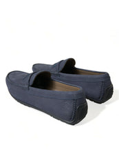 Load image into Gallery viewer, Dolce &amp; Gabbana Blue Calfskin Leather Slip On Moccasin Shoes
