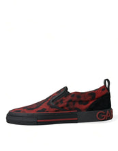 Load image into Gallery viewer, Dolce &amp; Gabbana Red Black Leopard Loafers Men Sneakers Shoes
