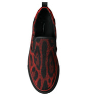 Load image into Gallery viewer, Dolce &amp; Gabbana Red Black Leopard Loafers Men Sneakers Shoes
