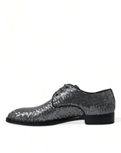 Load image into Gallery viewer, Dolce &amp; Gabbana Silver Sequined Lace Up Men Derby Dress Shoes
