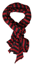 Load image into Gallery viewer, Dolce &amp; Gabbana Red Black Stripes Acrylic Wrap Shawl Scarf
