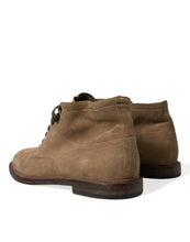 Load image into Gallery viewer, Dolce &amp; Gabbana Brown Leather Lace Up Ankle Boots Shoes
