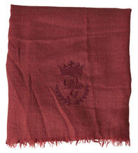 Load image into Gallery viewer, Dolce &amp; Gabbana Maroon Cashmere Knit Wrap Shawl Fringe Scarf
