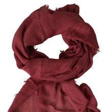 Load image into Gallery viewer, Dolce &amp; Gabbana Maroon Cashmere Knit Wrap Shawl Fringe Scarf
