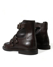 Load image into Gallery viewer, Dolce &amp; Gabbana Brown Leather Straps Ankle Boots Shoes
