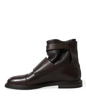 Load image into Gallery viewer, Dolce &amp; Gabbana Brown Leather Straps Ankle Boots Shoes
