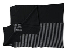 Load image into Gallery viewer, Dolce &amp; Gabbana Black Gray Stripe Wool Neck Wrap Shawl Scarf
