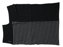 Load image into Gallery viewer, Dolce &amp; Gabbana Black Gray Stripe Wool Neck Wrap Shawl Scarf
