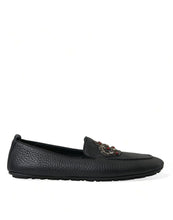 Load image into Gallery viewer, Dolce &amp; Gabbana Black Leather Crystal Embellished Loafers Dress Shoes
