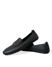 Load image into Gallery viewer, Dolce &amp; Gabbana Black Leather Crystal Embellished Loafers Dress Shoes
