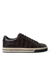 Load image into Gallery viewer, Dolce &amp; Gabbana Brown Croc Exotic Leather Men Casual Sneakers Shoes
