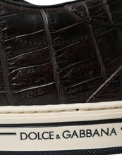 Load image into Gallery viewer, Dolce &amp; Gabbana Brown Croc Exotic Leather Men Casual Sneakers Shoes
