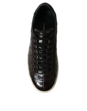 Load image into Gallery viewer, Dolce &amp; Gabbana Brown Croc Exotic Leather Men Casual Sneakers Shoes
