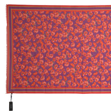 Load image into Gallery viewer, Dolce &amp; Gabbana Red Floral Cotton Shawl Wrap Foulard Scarf
