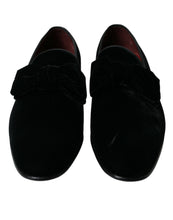 Load image into Gallery viewer, Dolce &amp; Gabbana Black Velvet Loafers Formal Dress Shoes
