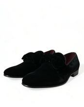 Load image into Gallery viewer, Dolce &amp; Gabbana Black Velvet Loafers Formal Dress Shoes
