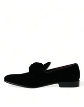 Load image into Gallery viewer, Dolce &amp; Gabbana Black Velvet Loafers Formal Dress Shoes
