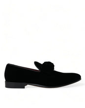 Load image into Gallery viewer, Dolce &amp; Gabbana Black Velvet Loafers Formal Dress Shoes
