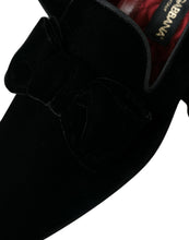 Load image into Gallery viewer, Dolce &amp; Gabbana Black Velvet Loafers Formal Dress Shoes
