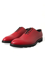 Load image into Gallery viewer, Dolce &amp; Gabbana Red Leather Lace Up Oxford Men Dress Shoes
