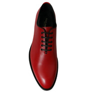 Load image into Gallery viewer, Dolce &amp; Gabbana Red Leather Lace Up Oxford Men Dress Shoes
