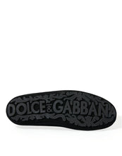 Load image into Gallery viewer, Dolce &amp; Gabbana Black Leather Crystal Crown Loafers Shoes
