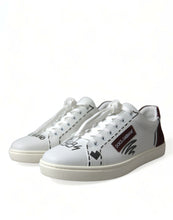 Load image into Gallery viewer, Dolce &amp; Gabbana White Bordeaux Leather Logo Low Top Sneakers Shoes
