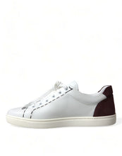 Load image into Gallery viewer, Dolce &amp; Gabbana White Bordeaux Leather Logo Low Top Sneakers Shoes
