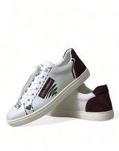 Load image into Gallery viewer, Dolce &amp; Gabbana White Bordeaux Leather Logo Low Top Sneakers Shoes
